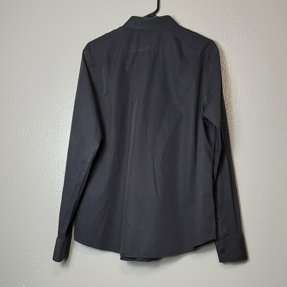 UNTUCKit Mens Size M Tall Slim Wrinkle Free Button Up Shirt Long Sleeve Black - Picture 10 of 10
